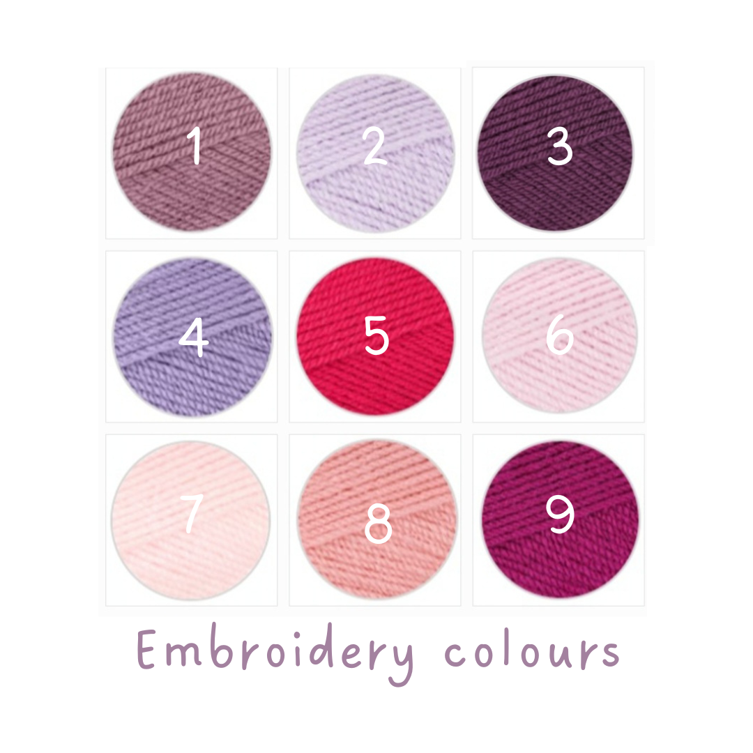 Embroidered Wreath Name Knit