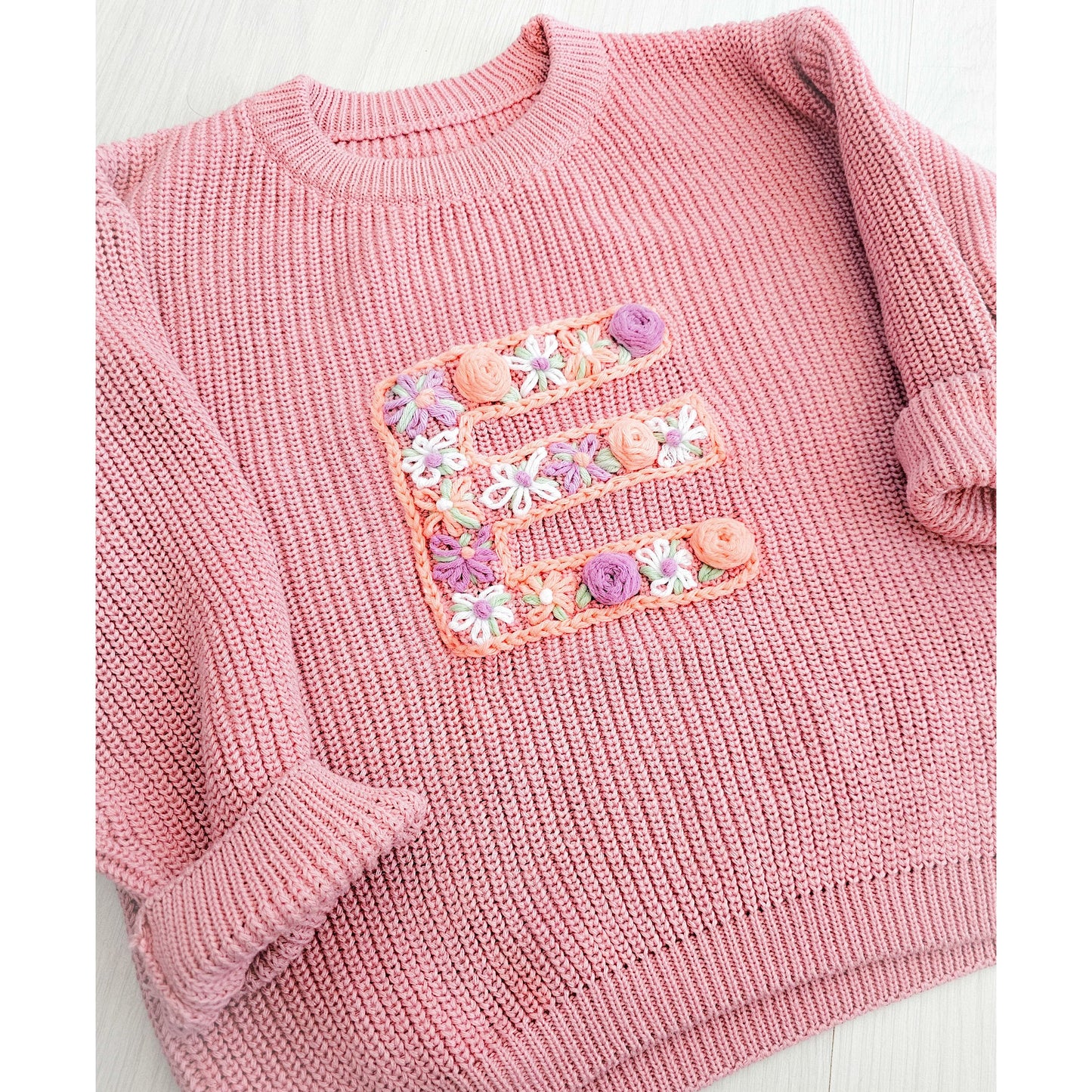 Floral Initial Letter Embroidered Jumper