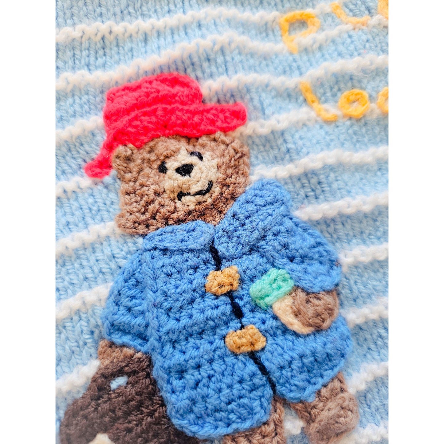 "Please Look After This Bear" – Hand-Knitted London Adventure Cardigan (Age 9–12 months)