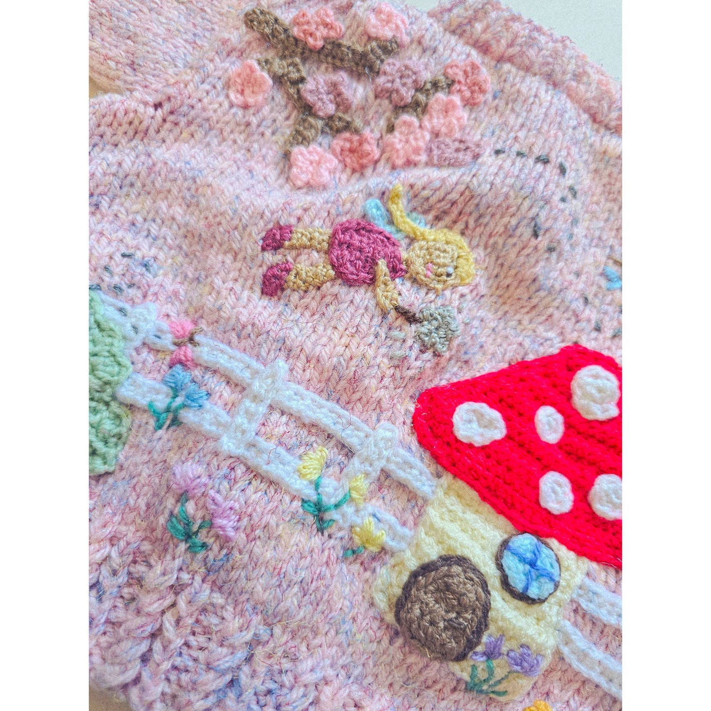 Welcome to the fairy garden!
Hand-knitted Cardigan (Age 6–9 months)