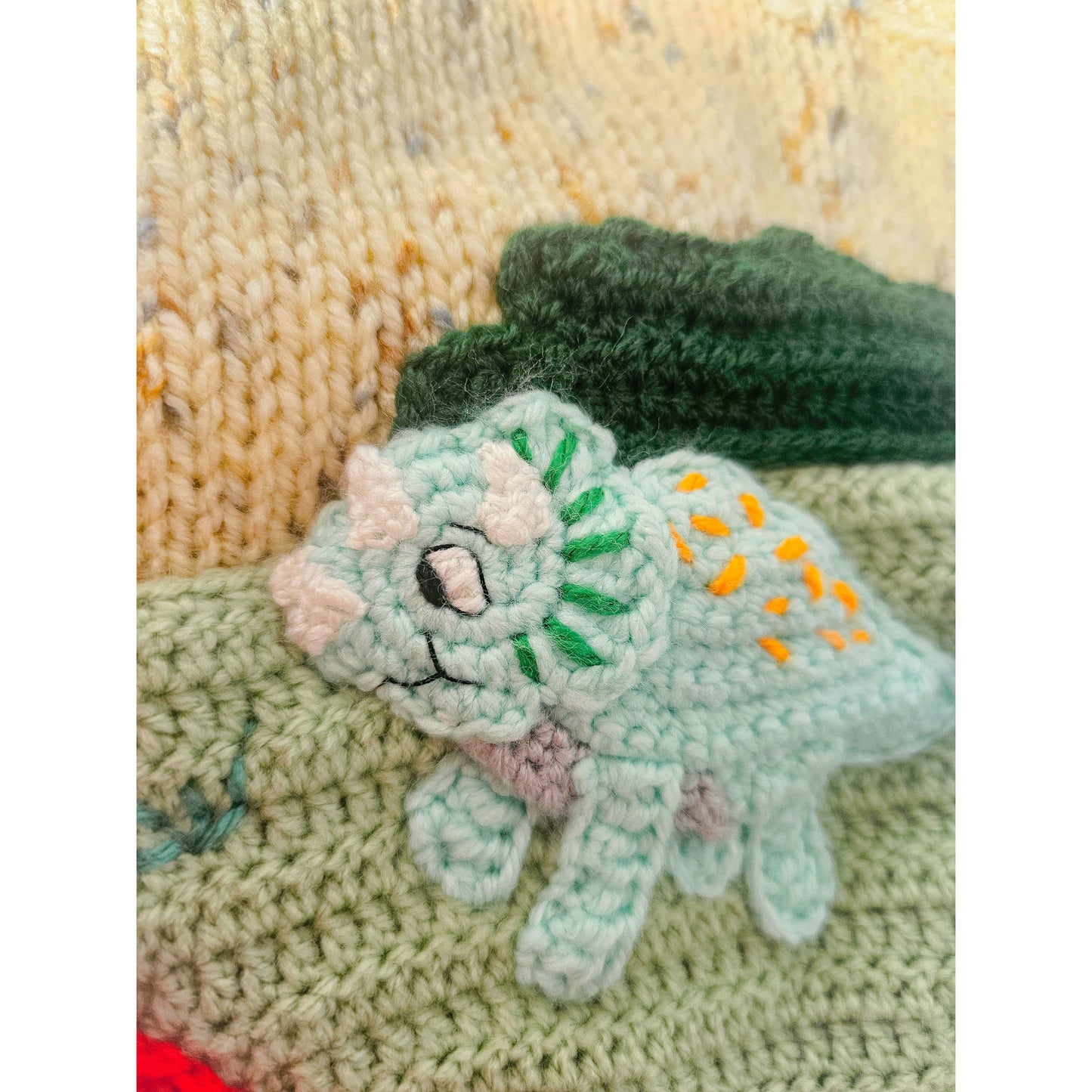 Dino Adventure Hand-knitted Cardigan (Age 2–3 years)