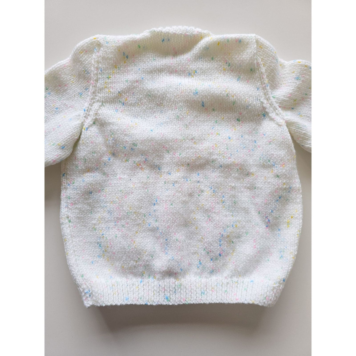 Pink and Blue Speckled flower knit (Age 3 - 4 years)