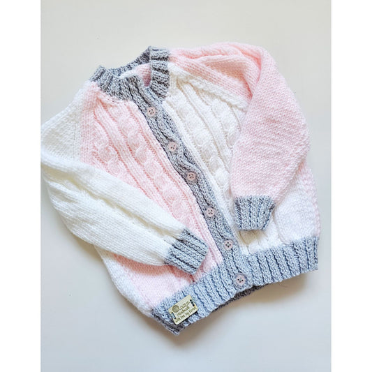 Pink and White Colourblock (Age 3 - 6 months) plus hat