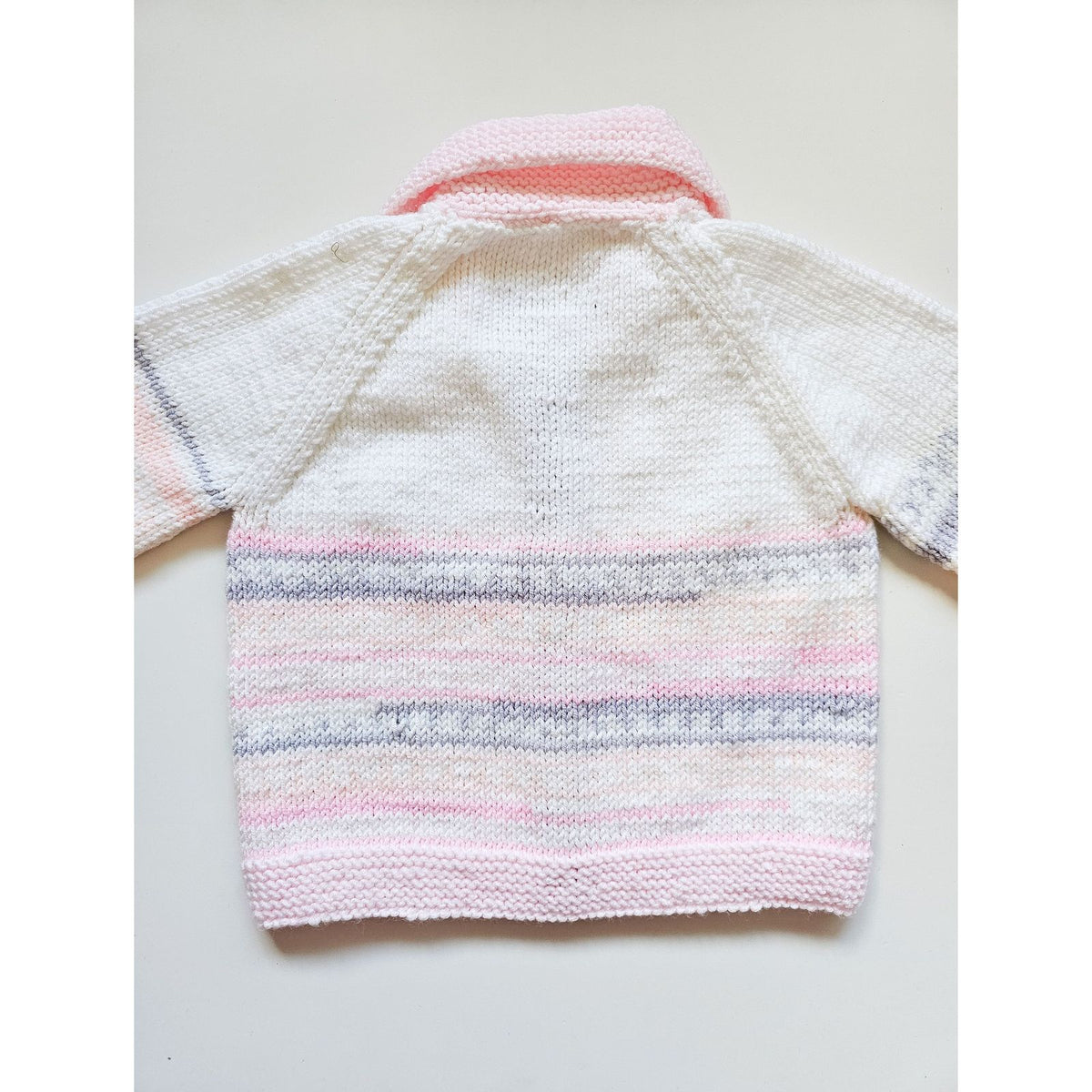 Pink, Grey and White Stripes (Age 6-9 months) plus hat