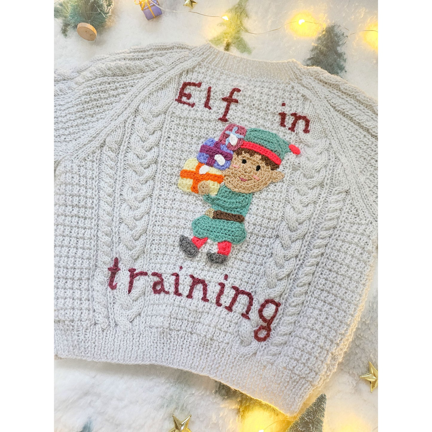 Elf in Training Christmas Knit (Age 2-3 years)