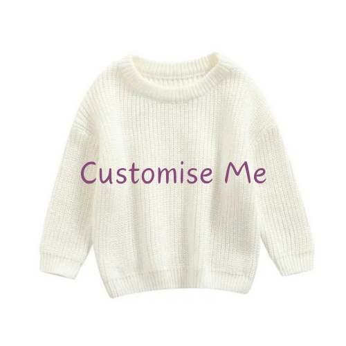 Cream Design Your Own Embroidered Jumper