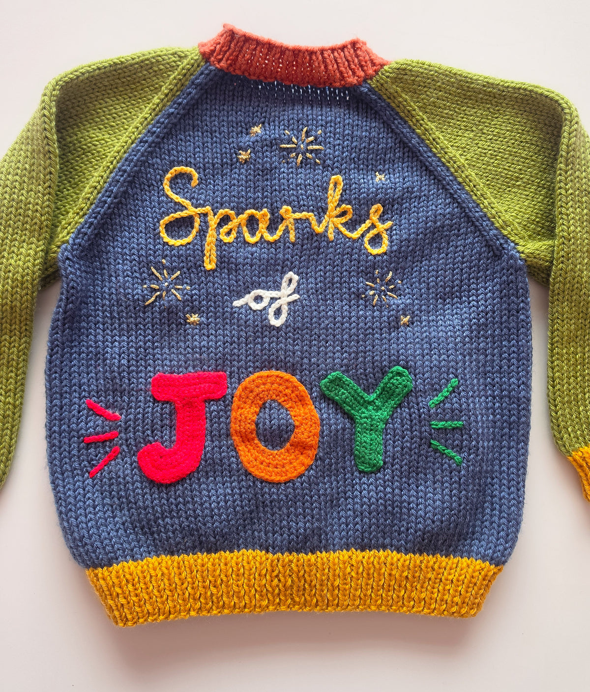 Sparks of Joy - Hand-Knitted Colourblock Fireworks Cardigan (Age 1-2 years)