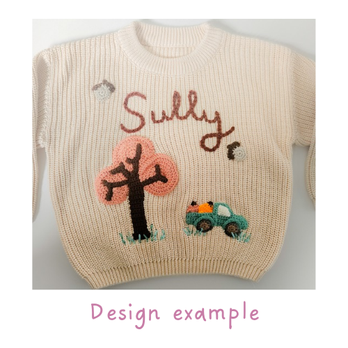 Beige Design Your Own Embroidered Jumper