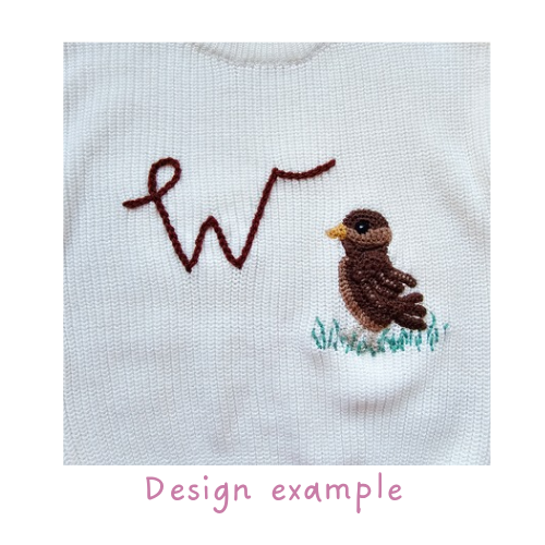 Cream Design Your Own Embroidered Jumper