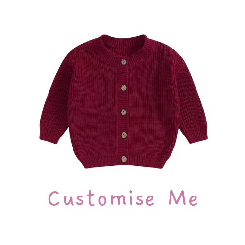 Design Your own Embroidered Cardigan (Wine Red)