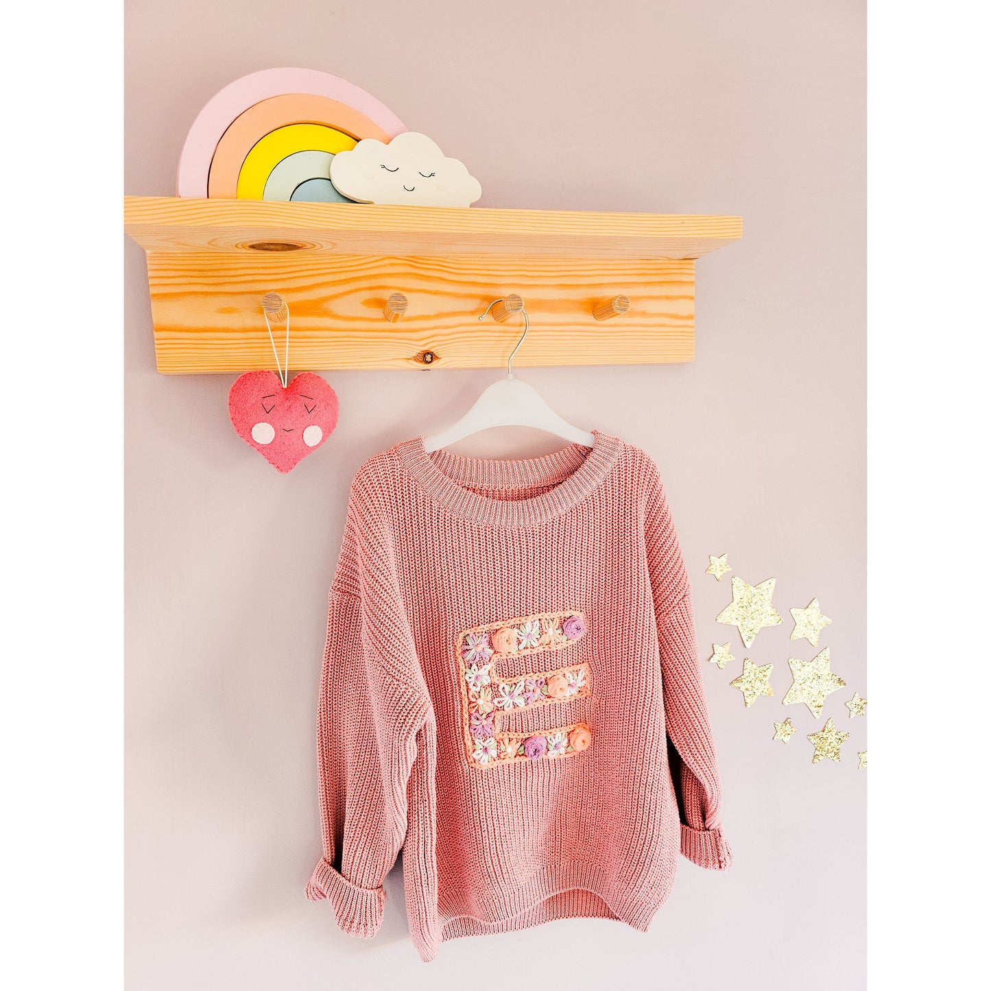 Floral Initial Letter Embroidered Jumper