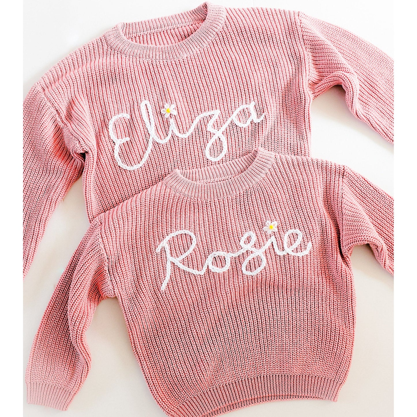 Embroidered Name Jumper with Flowers