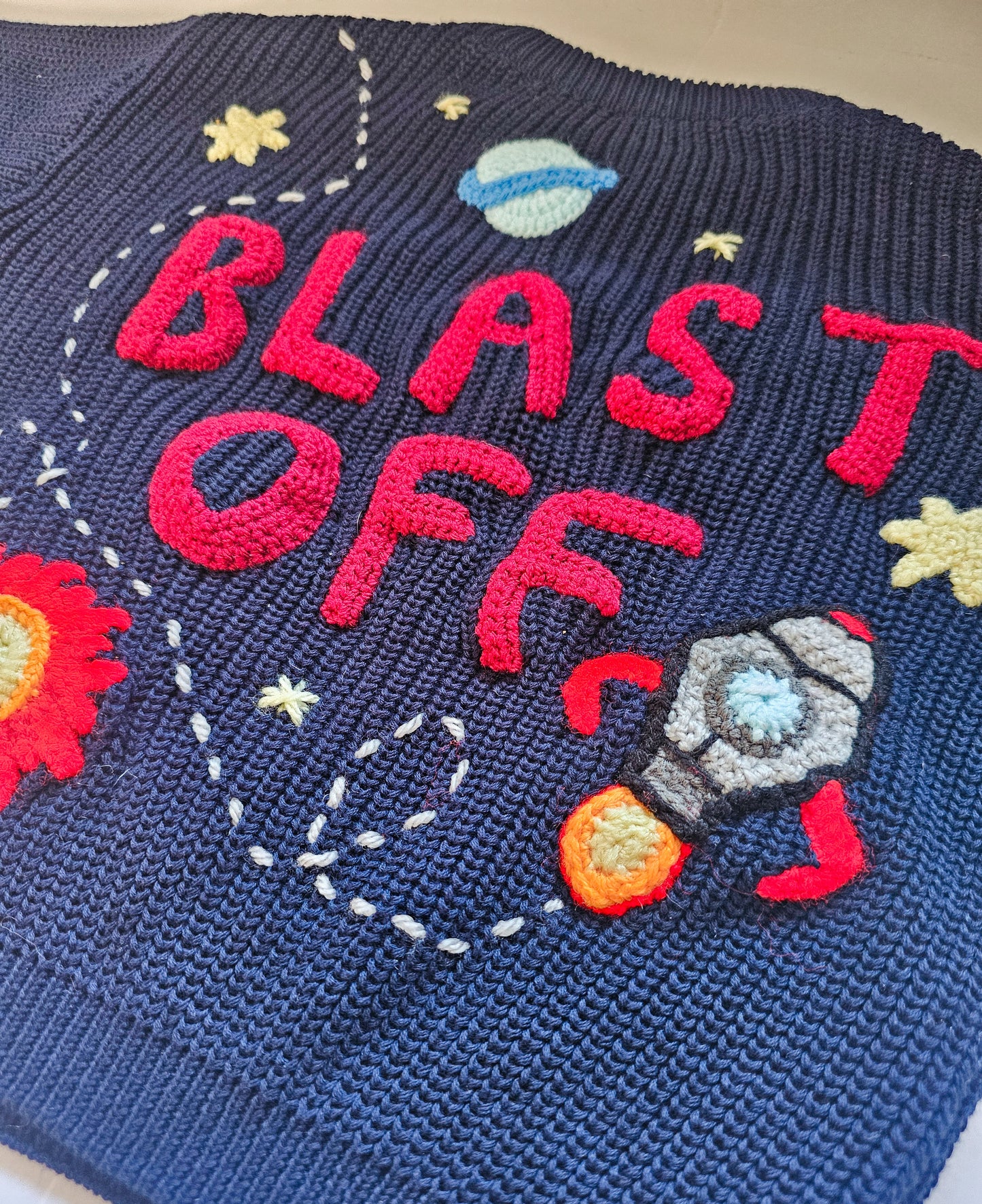 Blast Off embroidered Jumper - Made to order