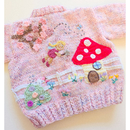Welcome to the fairy garden!
Hand-knitted Cardigan (Age 6–9 months)