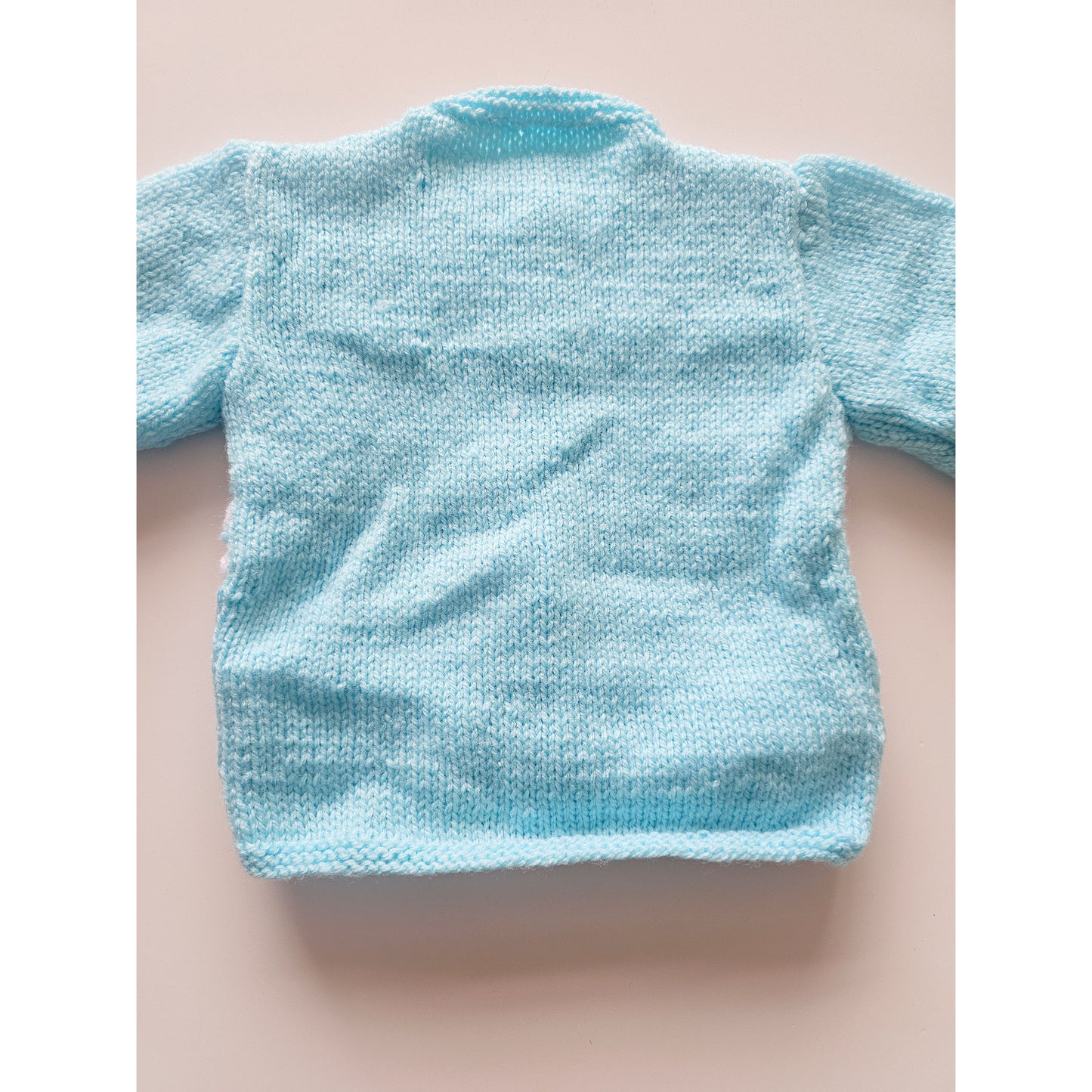 Bright Aqua and Pink Cardigan (Age 9 - 12 months)