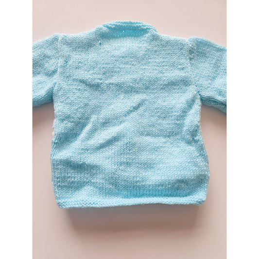 Bright Aqua and Pink Cardigan (Age 9 - 12 months)