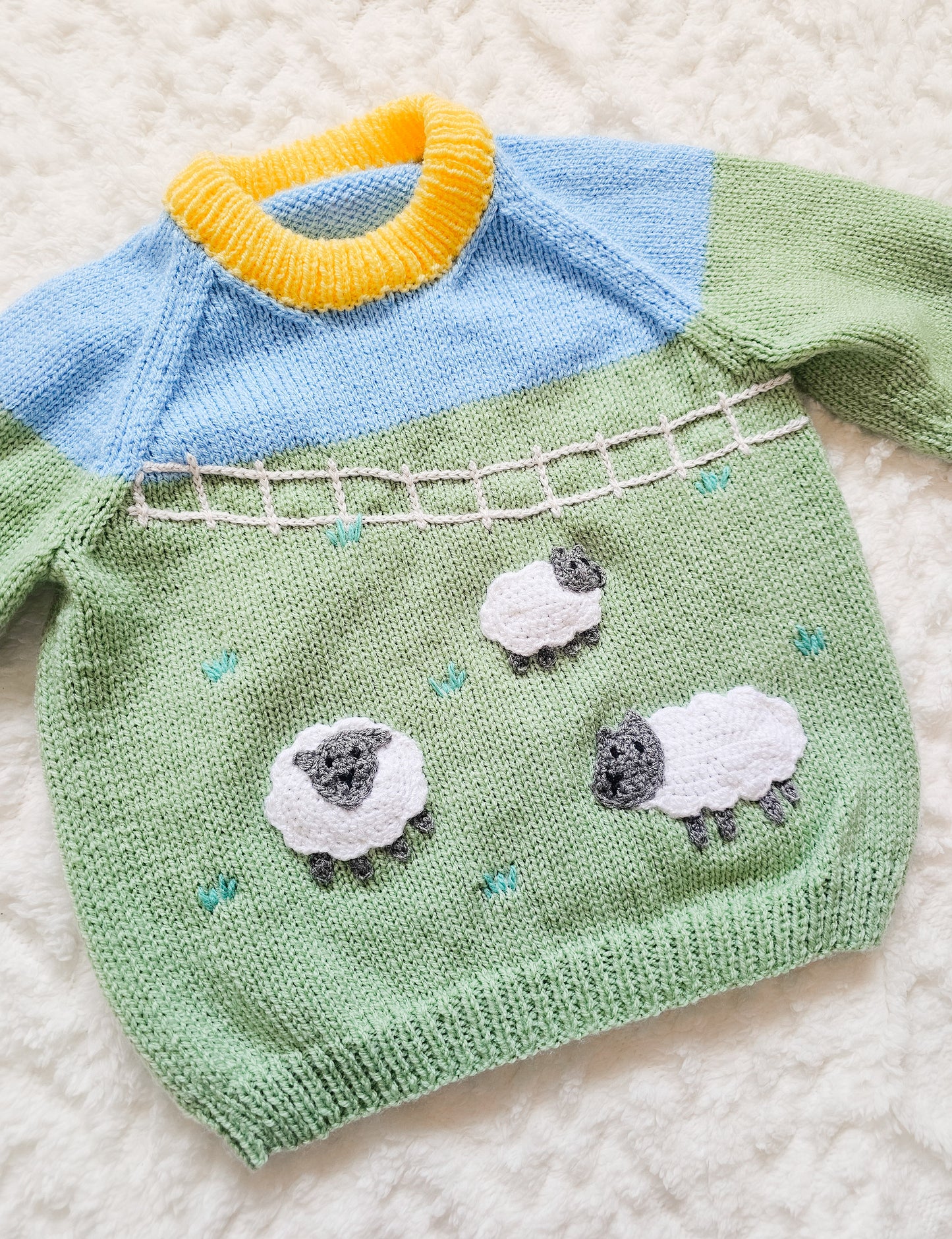 Down on the Farm Sheep Knit ready made (Age 3-4 years)