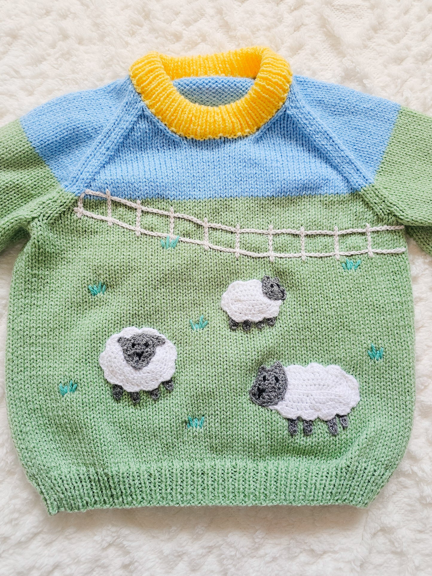 Down on the Farm Sheep Knit ready made (Age 3-4 years)