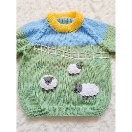 Down on the Farm Sheep Knit ready made (Age 3-4 years)