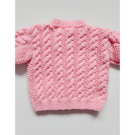 Candy Pink Cable Knit (0-3 months)