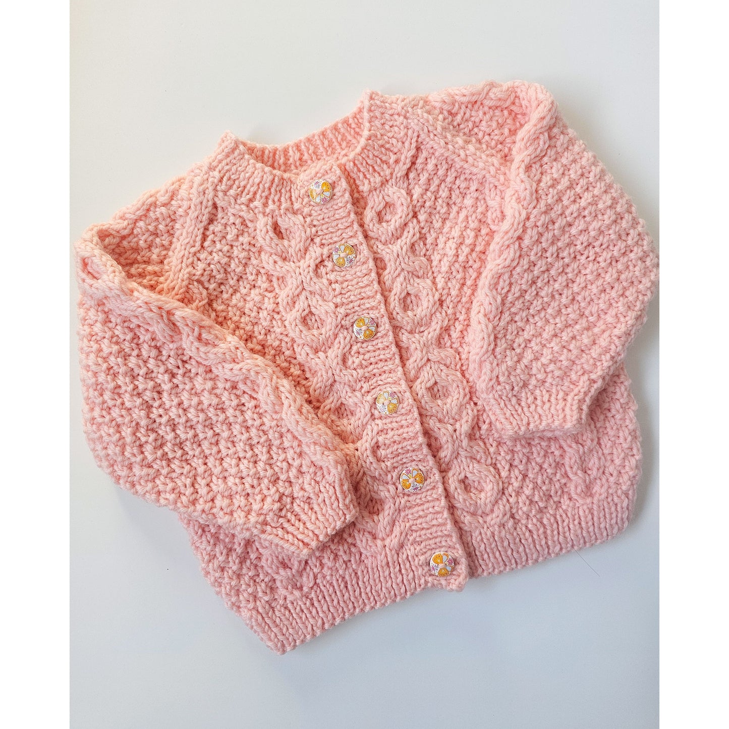 Warm peach Cable Knit (1 - 2 years)