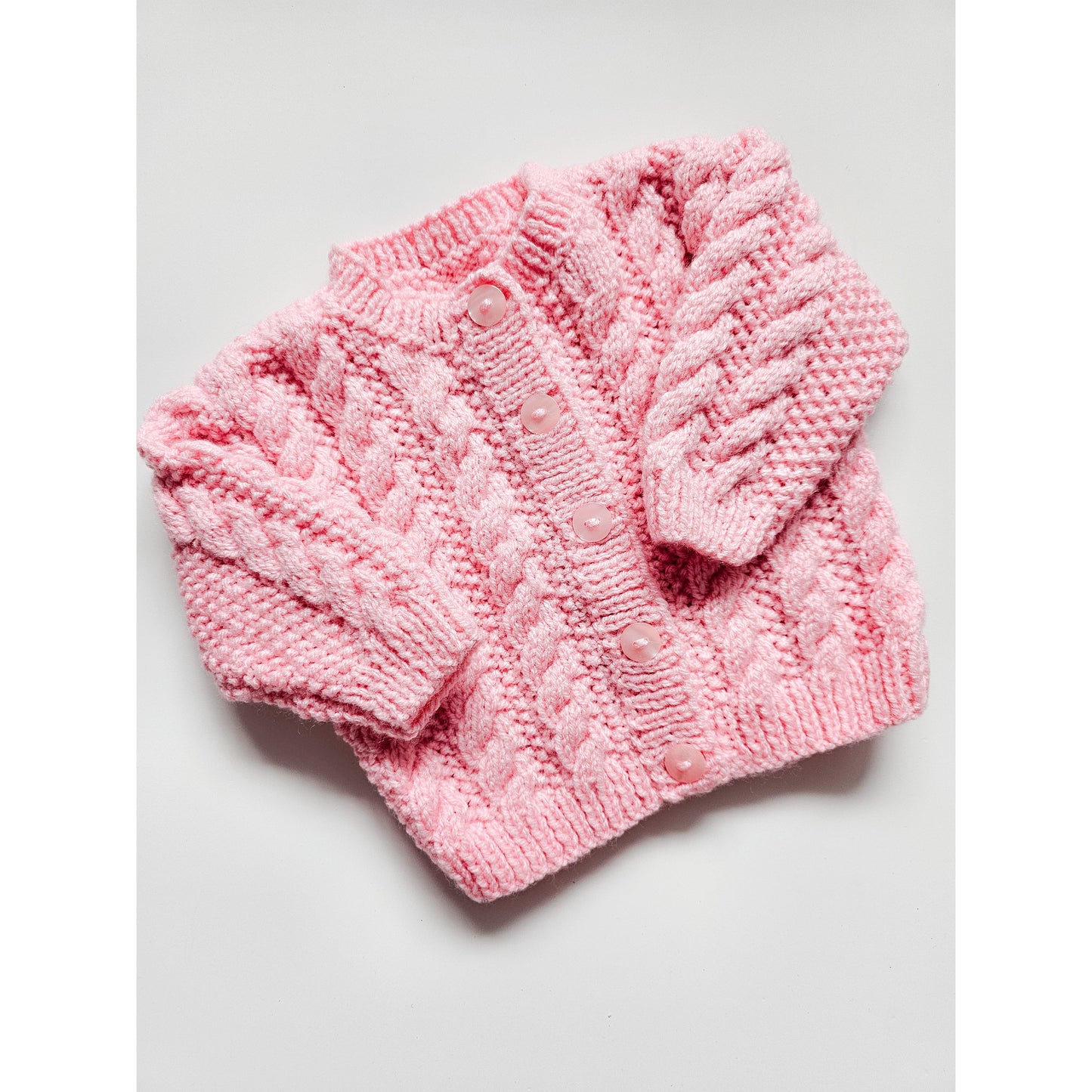Candy Pink Cable Knit (0-3 months)