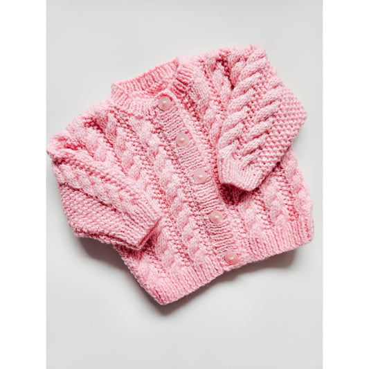 Candy Pink Cable Knit (0-3 months)