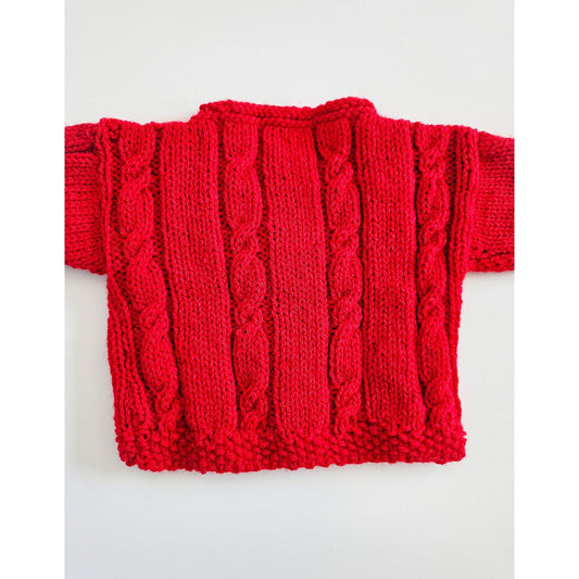 Red Cable Knit (3 - 6 months)