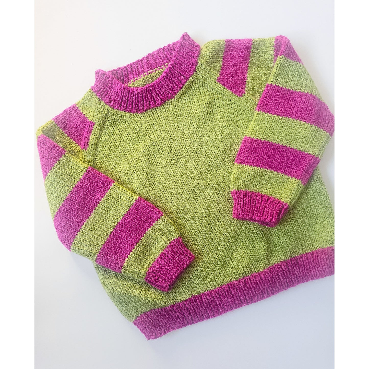 Bold Green and Magenta Knit (Age 2-3 years)