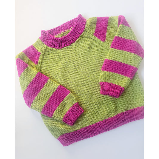 Bold Green and Magenta Knit (Age 2-3 years)