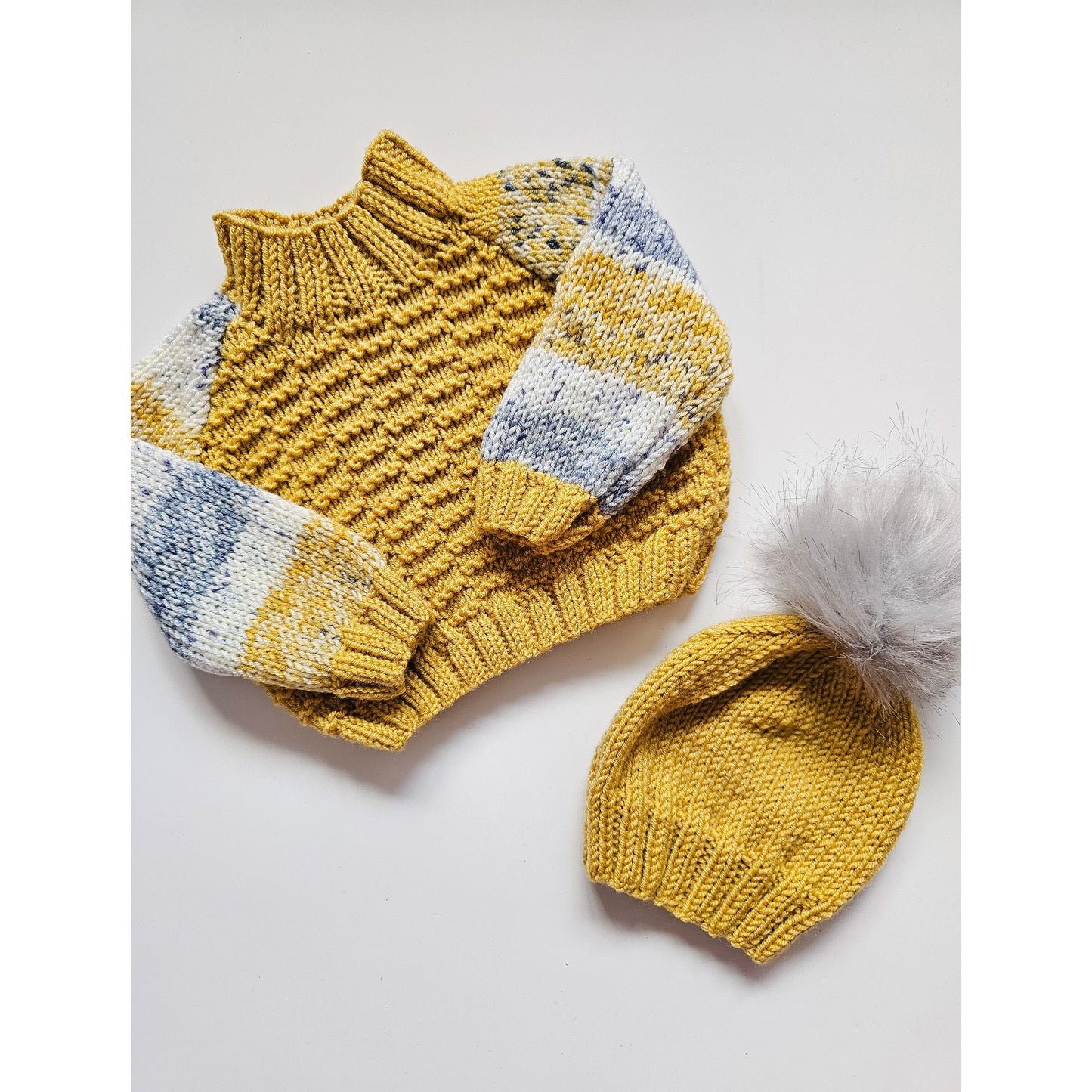 Mustard Knit (newborn) plus hat