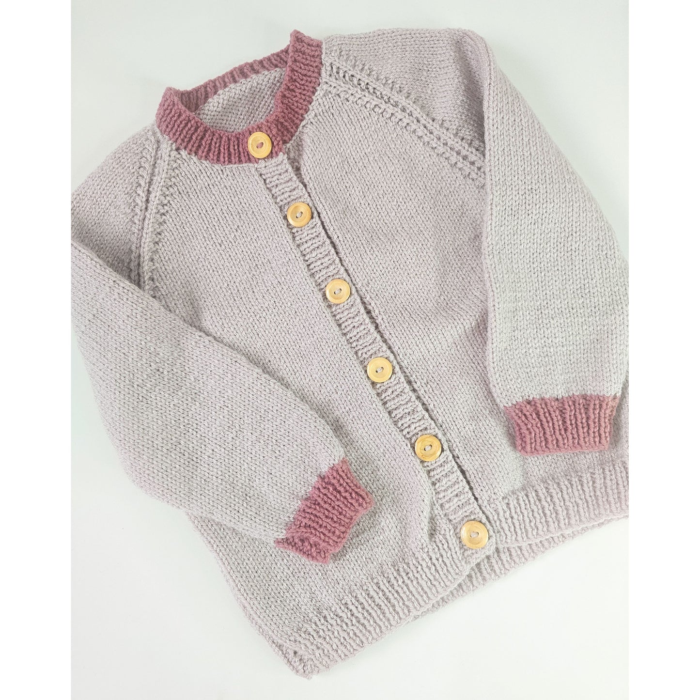 Mushroom with Cinder Rose cuffs (Age 4 - 5 years)