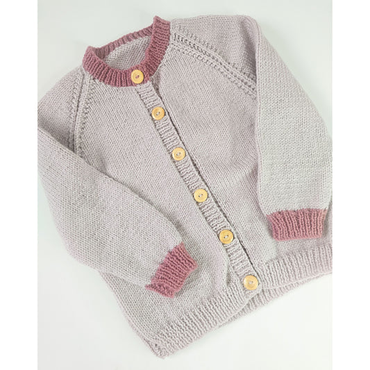 Mushroom with Cinder Rose cuffs (Age 4 - 5 years)