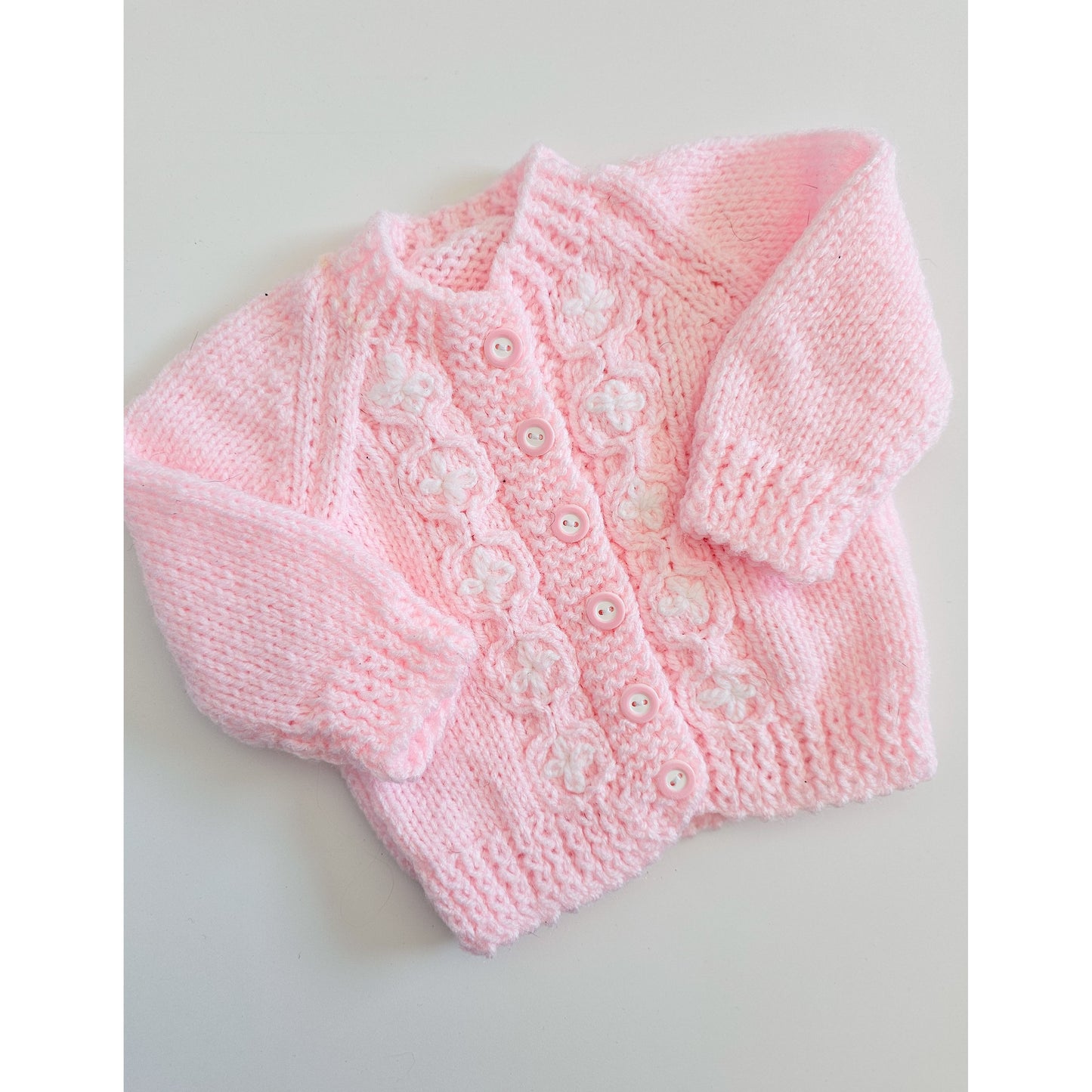 Pink and White Floral Knit (Newborn)