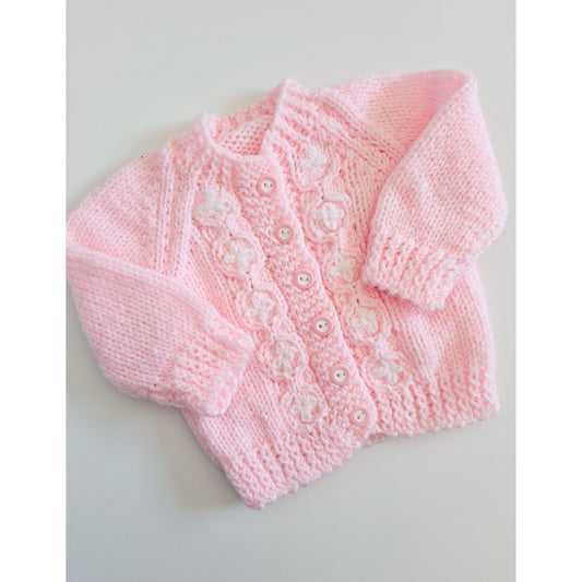 Pink and White Floral Knit (Newborn)