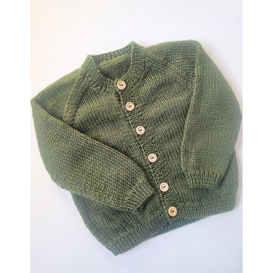 Olive Green Classic Cardigan (1 - 2 years)