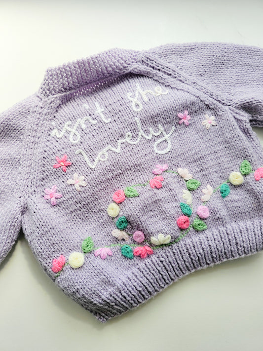 Isn't She Lovely Cardigan - Lavender (made to order)